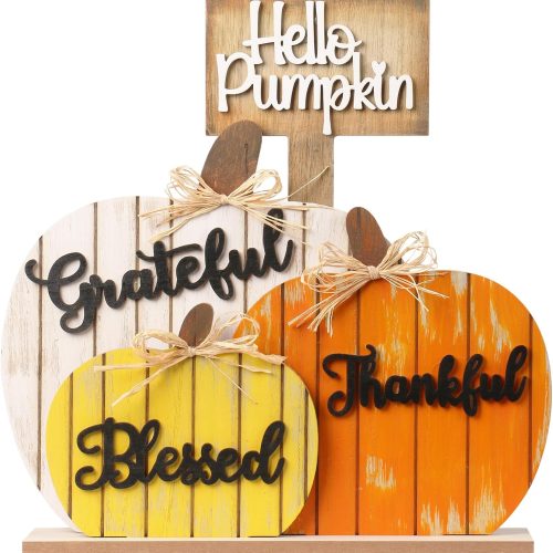 Fall Thanksgiving Pumpkin Decor for Autumn Home Farmhouse Decorations