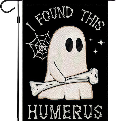 CT0805ZRA741GT_1 Halloween Ghost Garden Flags 12x18 Inch Double Sided
