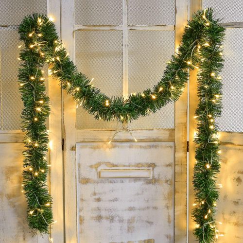 Lvydec 16.4ft Artificial Christmas Garland Decoration, Lighted Pine Garland Soft Greenery Garland with 50 LED String Lights for Holiday Party Decoration, Outdoor/Indoor Use
