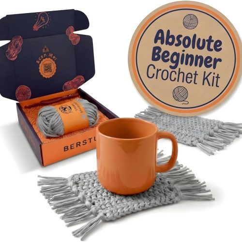 Absolute Beginner Crochet Kit for Adults, Level 1 Starter Kit with Videos