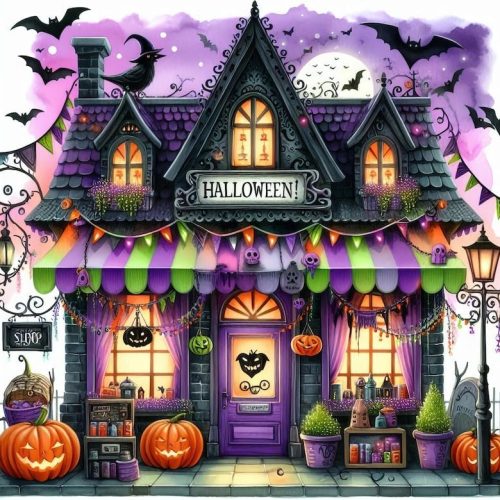 Axquilon Halloween Shop Diamond Art Kits for Adults 12x12 inch