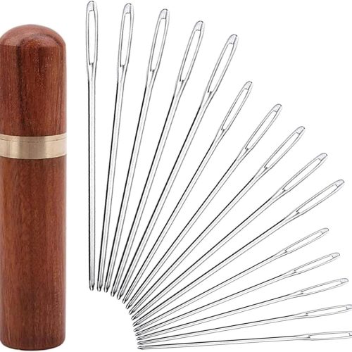 YKLbpd Large Eye Blunt Needles,15 Pieces Stainless Steel darning Needles for Yarn，Yarn Knitting Needles, Knitting and Crochet Supplies