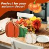 3 Pcs Fall Pumpkin Decor, 3D Wooden Pumpkin Tabletop Decor