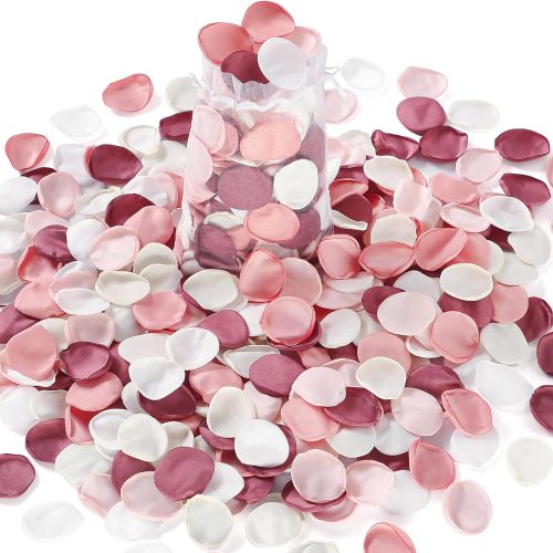 Alecono 400 Pcs Silk Rose Petals Pink Fake Flower Petals for Wedding