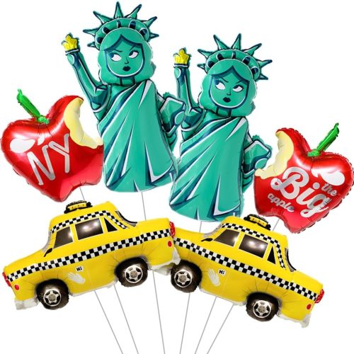 New York Statue of Liberty NYC Apple Taxi Balloons USA New York City Transportation Patriotic Sex Newyork City I Love NY Theme Balloons Decor Birthday Party Decorations Supplies