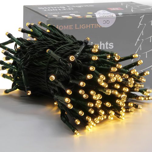 CT3EZ021CT_1 Home Lighting 66ft Christmas Decorative Mini Lights, 200 LED Green Wire Fairy Starry String Lights Plug in, 8 Lighting Modes, for Indoor Outdoor Xmas Tree Wedding Party Decoration (Warm White)