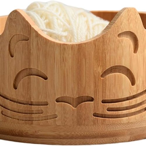 Wooden Yarn Bowl for Crocheting
