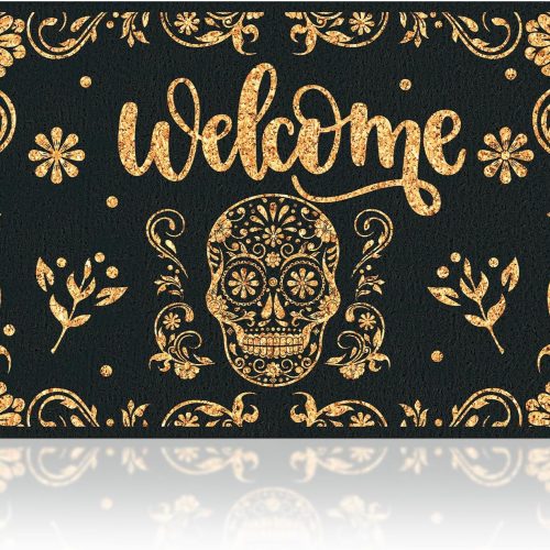 Teenyyou Day of The Dead Doormat 24 x 16 Inch Sugar Skull Welcome Door Mat