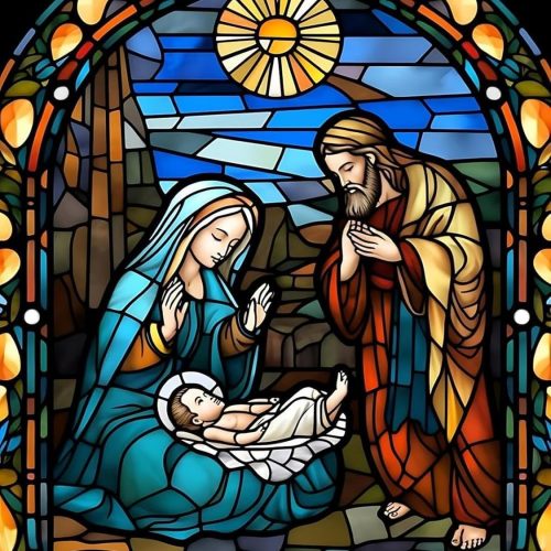 JXAVAXDE Jesus Diamond Painting Kits for Adults DIY 5D Jesus Nativity Stained Glass Diamond Art Kits Full Drill Diamond Dots Paintings with Diamonds Gem Art and Great Home Wall Decor Gifts 12x16 inch