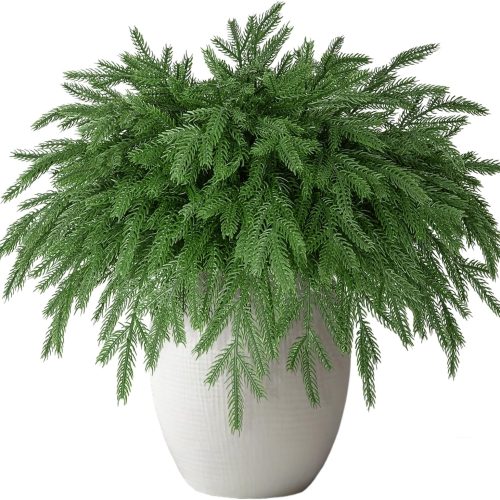 SAREAL 24 Pcs Christmas Norfolk Pine Branches Christmas Greenery Pine Picks