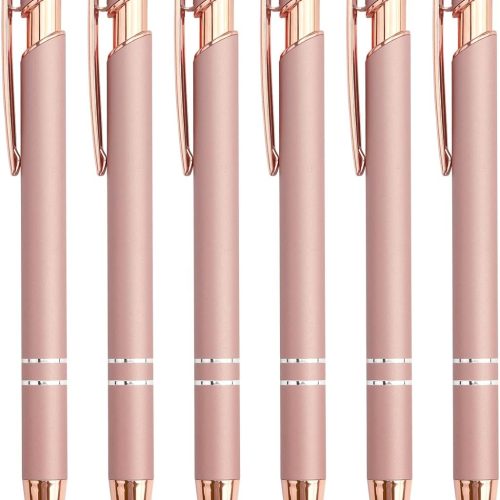 Bribobo 6 Pack Ballpoint Pen 2-in-1 Stylus, 1.0 mm Black Ink
