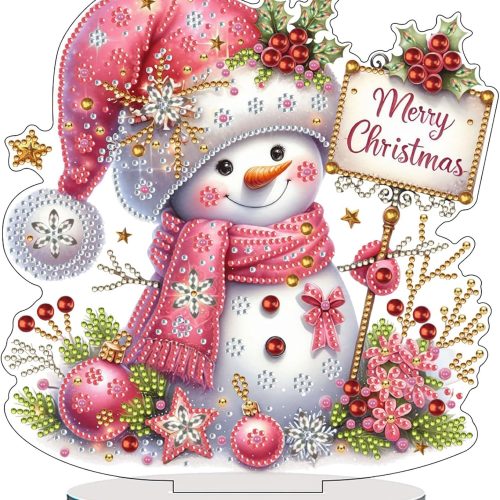 VODAPYC Christmas Snowman Diamond Art Tabletop Kits for Adults