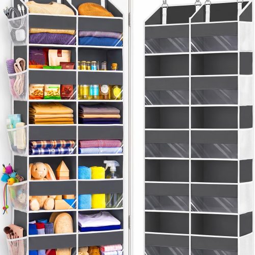 UVIAHOMI Heavy Duty Over Door Organizer 5 Tiers, 10 Front & 10 Mesh Pockets