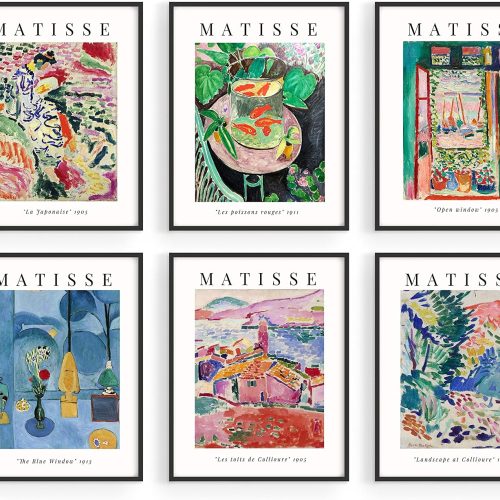 HAUS AND HUES Aesthetic Posters – Vibrant Matisse Wall Art Set, Summer Abstract Poster Pack, Contemporary Aesthetic Prints (11x14, Unframed)