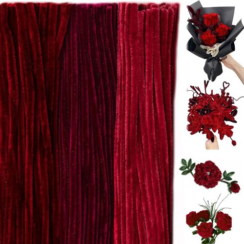 300 Pieces Pipe Cleaners Chenille Stem, 3 Burgundy Red Color Pipe Cleaners Set for Christmas Pipe Cleaners DIY Arts Crafts Decorations, Chenille Stems Pipe Cleaners (Burgundy)
