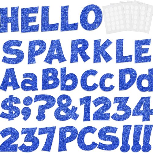 237 Pcs Glitter Bulletin Board Letters, Numbers and Punctuation 4 Inch
