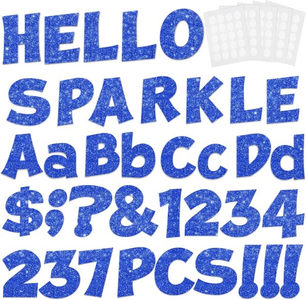 237 Pcs Glitter Bulletin Board Letters, Numbers and Punctuation 4 Inch