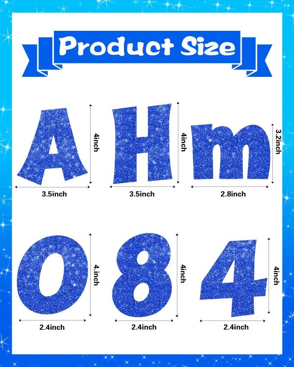 237 Pcs Glitter Bulletin Board Letters, Numbers and Punctuation 4 Inch