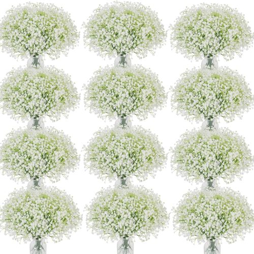 CTEZ3674CT_1 160 Pcs Babys Breath Artificial Flowers Bulk White Real Touch Flowers