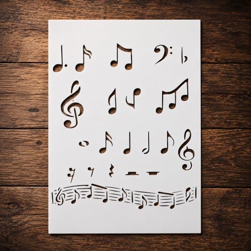 Musical Notes Stencil | Reusable Music Note Stencils for Painting on Wood, Glass, Wall, Rock, Walls, Canvas, Glassware, Spray Painting, Airbrushing | Music Notes Stencil Template (5"x 6")