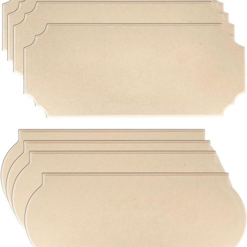 8 Pack Unfinished Wooden Plaques 6"x14"-0.25 Inch Thick Beveled MDF Wood Sign for Burning DIY Crafts