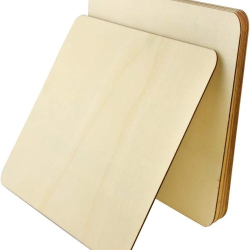 obmwang 6 Pieces 8 x 8 inch Unfinished Square Blank Wood Pieces Wooden Square Cutouts for DIY Crafts, Coasters, Pyrography, Painting, Photo Props and Decorations
