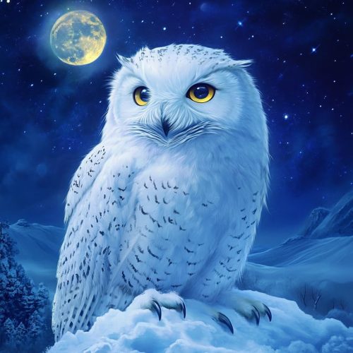 DMYYDSZH Diamond Painting Kits for Adults Owl on Snowy Mountain DIY 5D Diamond Art Kits for Beginners Full Drill Diamond Dots Crystal Craft Kits for Home Wall Art Bedroom Decor Gifts 11.8x15.8 inch
