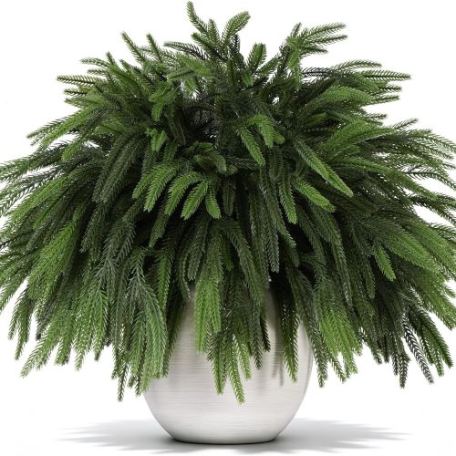 12 Pcs Christmas Norfolk Pine Branches, 18" Artificial Soft Greenery Stems with Flexible Wire for Vase Filler, Garland, Wreath, DIY Crafts, Faux Pine Picks Indoor Outdoor Decor