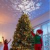 Christmas Tree Topper Lighted Star with Snowflake Projector, Silver