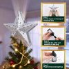 Christmas Tree Topper Lighted Star with Snowflake Projector, Silver