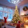 CTMCE02932CT_2 Christmas Tree Topper Lighted Star with Snowflake Projector, Gold