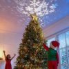 CTMCE02932CT_3 Christmas Tree Topper Lighted Star with Snowflake Projector, Gold