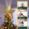 CTMCE02932CT_4 Christmas Tree Topper Lighted Star with Snowflake Projector, Gold