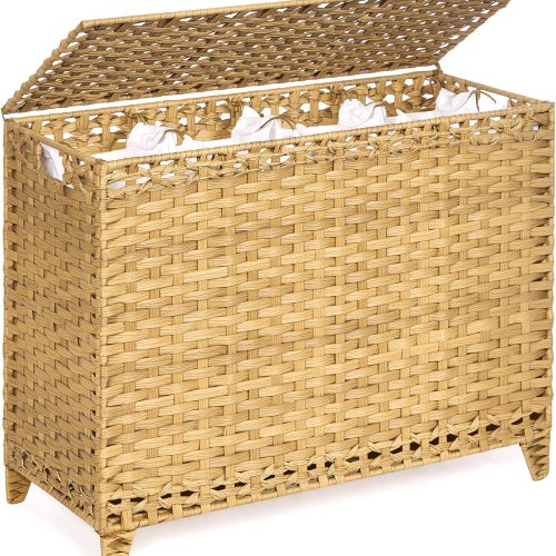 Laundry Hamper with 4 Removable Liner Bags, 176L Laundry Sorter with Lid