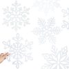 24 Pcs White Snowflake Ornaments 12 Inch Xmas Decor,Romantic Style