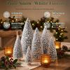 CTMCE04116CT_4 6 Pack Snow Flocked Christmas Trees, Mini Tabletop Christmas Tree Decor