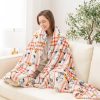 Berkshire Blanket Peanuts VelvetLoft Cute Character Snoopy Plush Throw Blanket,Peanuts Snoopy and Woodstock Wood Holiday Plaid,Throw 55 in x 70 in (Official Peanuts® Product)