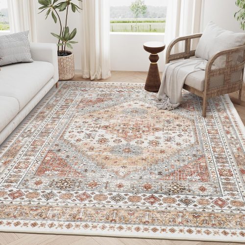zesthome 5x7 Area Rugs for Living Room,Large Washable Rug,Orange