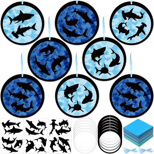 Tinlade 24 Set Summer Shark Crafts Under The Sea Tissue Paper Suncatchers