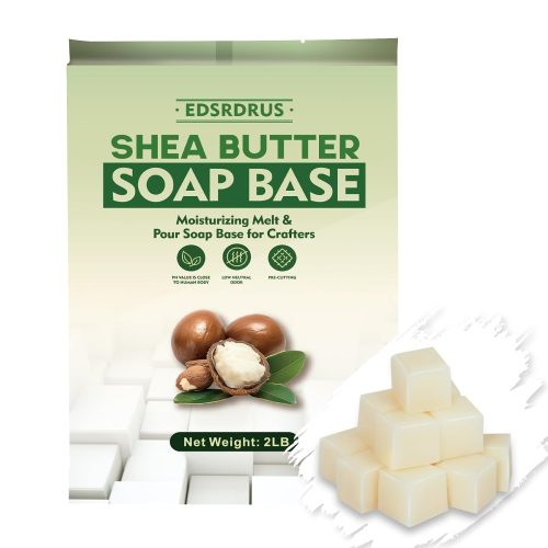 EDSRDRUS 2LB Shea Butter Soap Base Pre-Cut Moisturizing Natural Base Melt and Pour DIY Handmade for Crafting Soap Making
