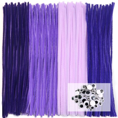 CTR226CT_1 TOAOB 200pcs Purple Pipe Cleaners Crafts Supplies Thick Chenille Stems