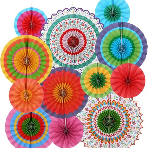 Fiesta Party Supplies Kit: Mexican Party Decorations with Fiesta Paper Fans - for Birthdays, Taco Nights, Cinco de Mayo & Fiesta Party Decorations