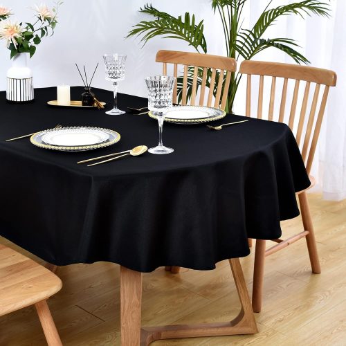 CTS84109SEV_1 Wolkemer Oval Tablecloth 60 x 84 Inch Washable Fabric Table Cloth