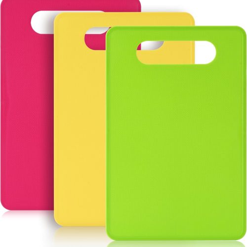 CTSEV-AP-084_1 Luckyiren Plastic Cutting Board Set, 3 Pack Small Boards, Dishwasher Safe