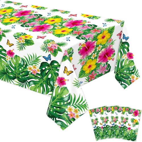 4 Pack Hawaiian Luau Tablecloth, 51 x 86 in