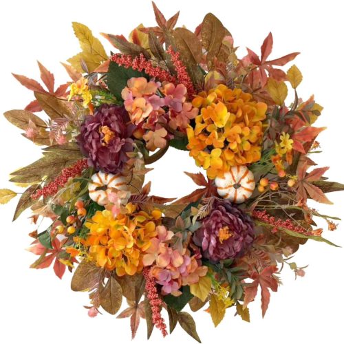 WANNA-CUL 24 Inch Fall Harvest Front Door Wreath Autumn Thanksgiving Decor