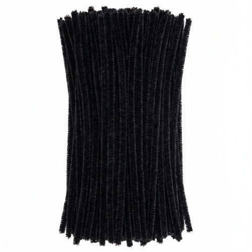 Black Craft Pipe Cleaners (96 Pack) Chenille Stems for Hair lcos DIY Art Craft Decorations Creative (0.24 x 12 Inch)