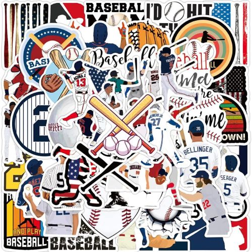 1step2dream 100 Pcs Baseball Stickers | Design for Laptop, Notebooks, Skateboards, Waterbottles | Waterproof Vinyl Stickers