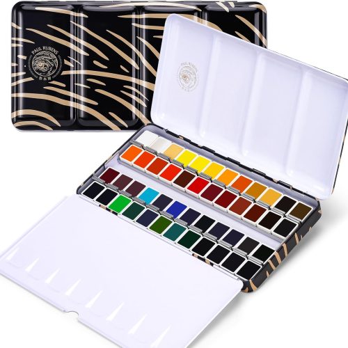 CTWPS12CT_1 Paul Rubens Artist Watercolor Paint Set,48 Vibrant Colors in Portable Box, Great Lightfastness, Perfect Travel Professional Watercolor Set for Artists, Beginners, Adults