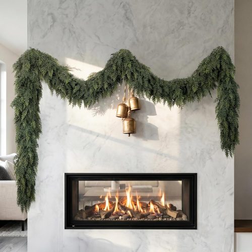 CTZ4671CT_1 9Ft Christmas Cedar Garland, Real Touch Soft Greenery Christmas Decorations